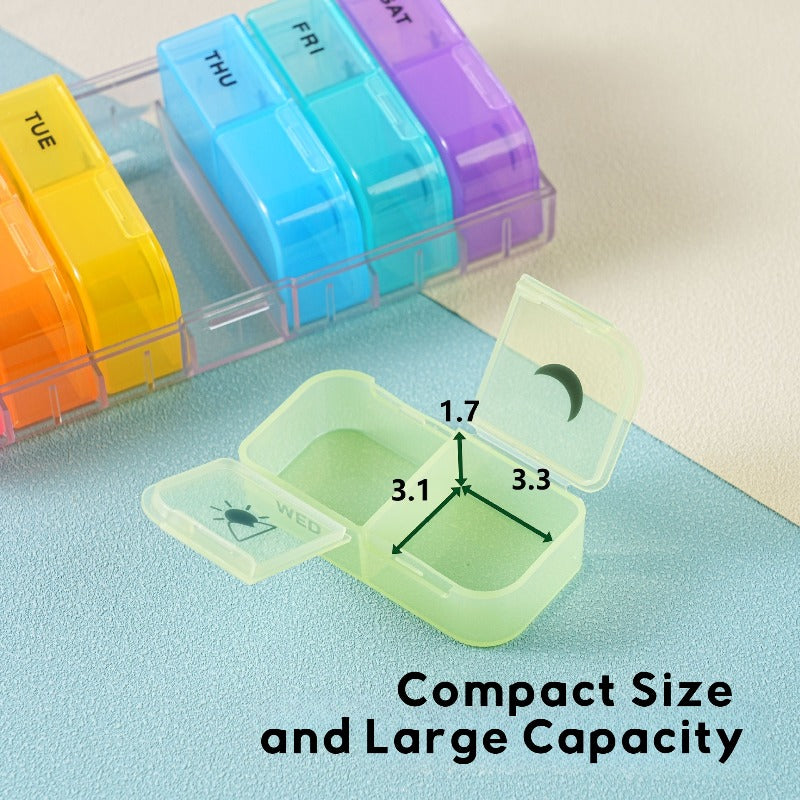 🔥Loravian® AM PM Weekly Pill Organizer – Travel-Friendly, Large Capacity