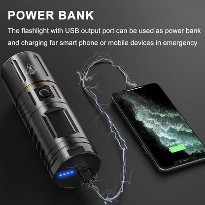 Loravian® NightPiercerX1 Rechargeable High Lumens IPX6 Waterproof LED Flashlight
