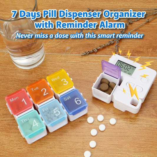 Loravian® 7 Days Pill Dispenser Organizer with Reminder Alarm