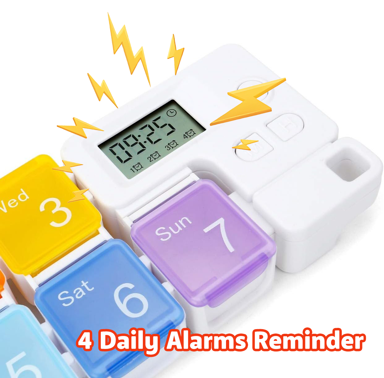 Loravian® 7 Days Pill Dispenser Organizer with Reminder Alarm