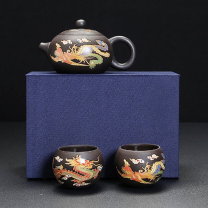Loravian® Color-Changing Dragon & Phoenix Teapot Set