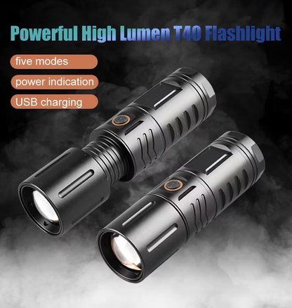 Loravian® NightPiercerX1 Rechargeable High Lumens IPX6 Waterproof LED Flashlight
