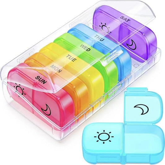 Loravian® AM PM Weekly Pill Organizer – Travel-Friendly, Large Capacity
