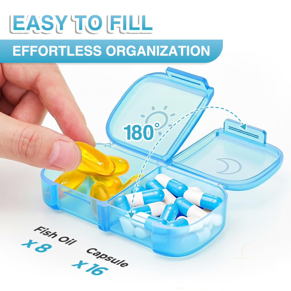 🌈Loravian® AM PM Weekly Pill Organizer – Travel-Friendly, Large Capacity