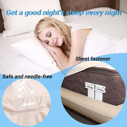 Loravian® SheetSnug Fitted Bed Sheet Fastener Clips with Locking Strips