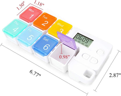 Loravian® 7 Days Pill Dispenser Organizer with Reminder Alarm