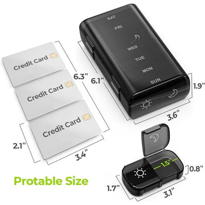 Loravian® AM PM Weekly Pill Organizer – Travel-Friendly, Large Capacity