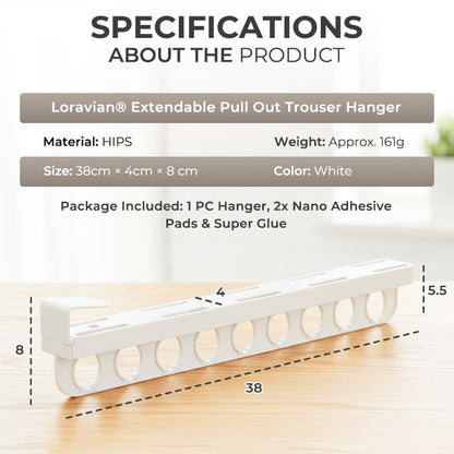 Loravian® Extendable Pull Out Trouser Hanger
