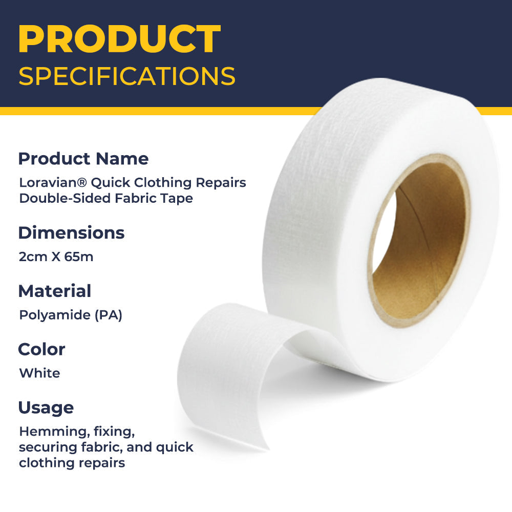 Loravian® Quick Clothing Repairs Double-Sided Fabric Tape