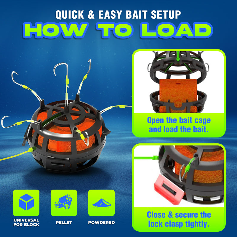Loravian® Stealth Reverse Bottom Bait Cage Fishing Hook