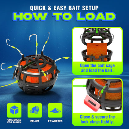 Loravian® Stealth Reverse Bottom Bait Cage Fishing Hook