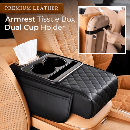 Loravian® 5-in-1 Universal Car Armrest Organizer & Memory Foam Console Pad with Cup & Phone Holder