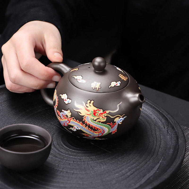 Loravian® Color-Changing Dragon & Phoenix Teapot Set