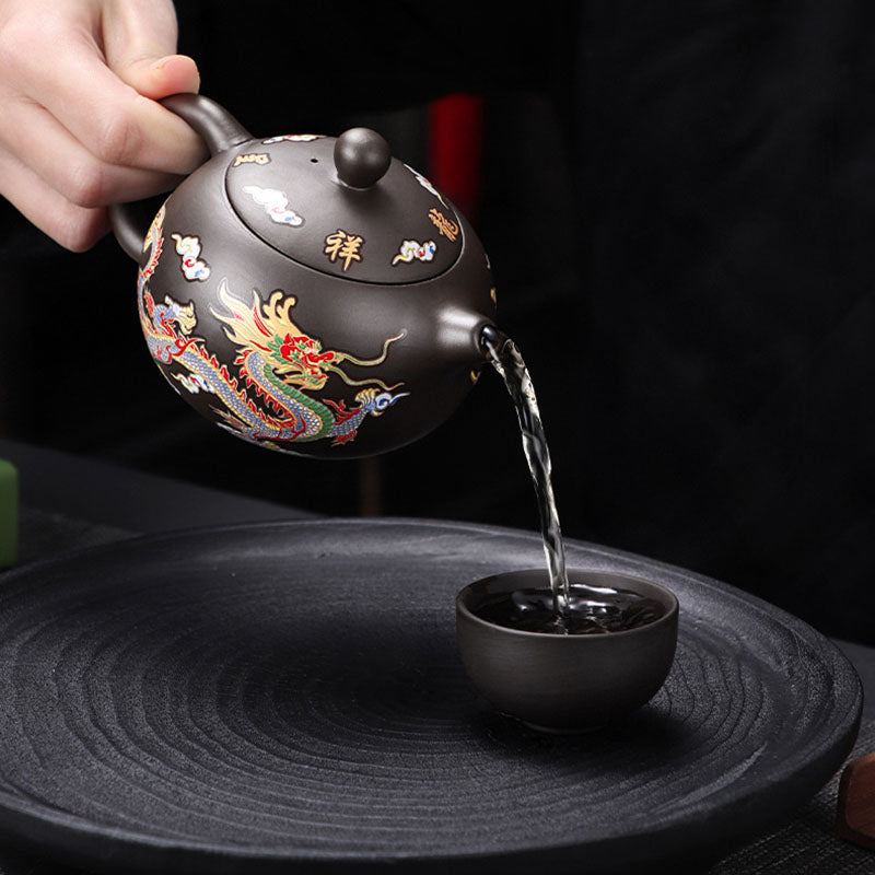 Loravian® Color-Changing Dragon & Phoenix Teapot Set