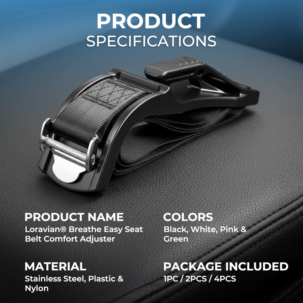 Loravian® Breathe Easy Seat Belt Comfort Adjuster