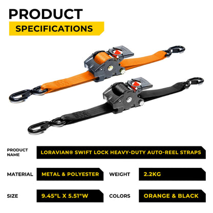 Loravian® Swift Lock Heavy-Duty Auto-Reel Straps