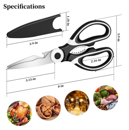 Loravian® Heavy Duty Stainless Steel Safe Food Scissors
