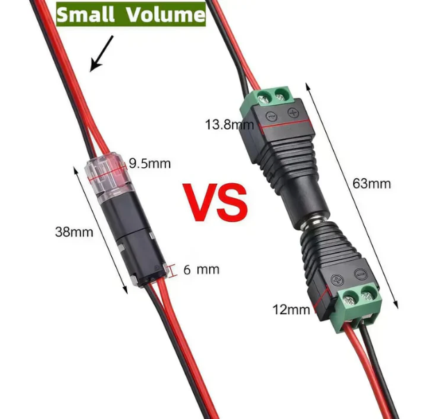 Loravian® Double-Wire Plug-in Connector Led Light Strip Connectors 2 Pin