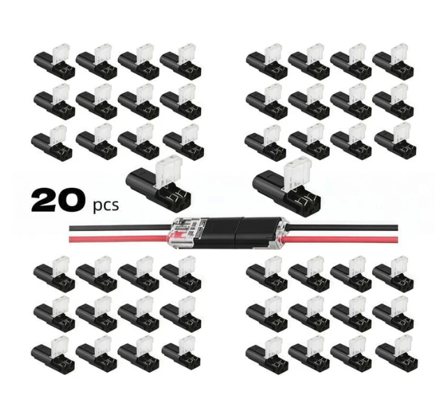 Loravian® Double-Wire Plug-in Connector Led Light Strip Connectors 2 Pin
