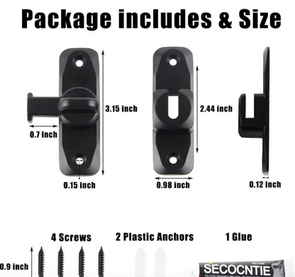 Loravian® 90°/180° Universal Barn Door Lock