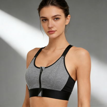 Loravian® Adjustable High-Impact Sports Bra ‚ Zip Front, Full Coverage & Lift
