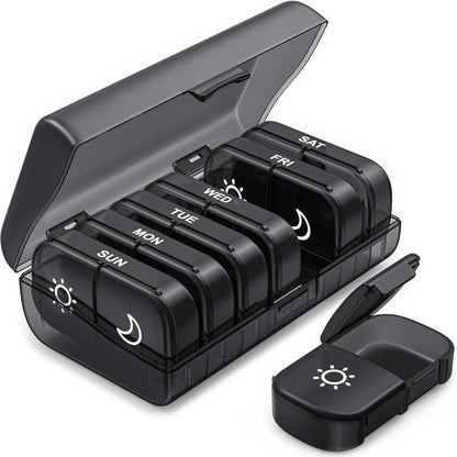 Loravian® AM PM Weekly Pill Organizer – Travel-Friendly, Large Capacity