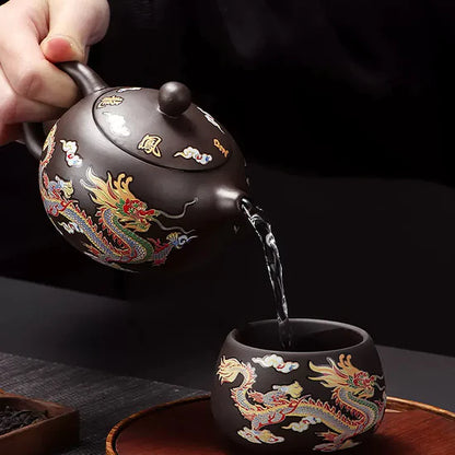 Loravian® Color-Changing Dragon & Phoenix Teapot Set