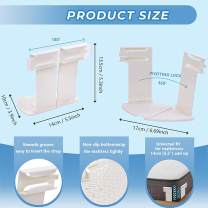 Loravian® SheetSnug Fitted Bed Sheet Fastener Clips with Locking Strips