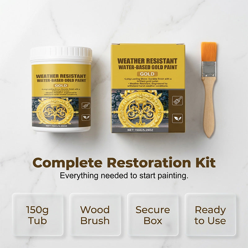 🔥While Supplies Last 40% OFF✨Loravian® Weather-Resistant, Multipurpose Water-Based Flash Gold Paint